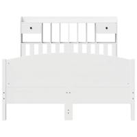 Bed met boekenkast zonder matras grenenhout wit 140x190 cm - thumbnail