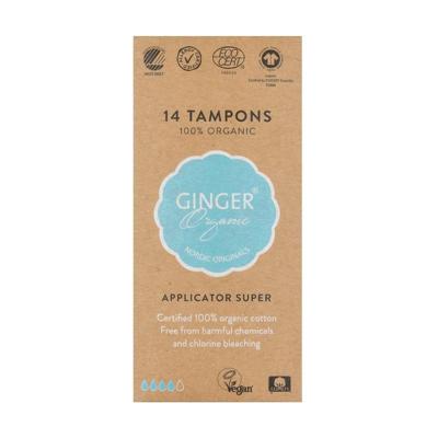 Ginger Organic Tampon super met applicator 12 Stuks Ginger Organic Tampon super met applicator 12 Stuks