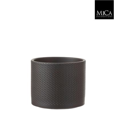 Mica Decorations era ronde pot donkergrijs relief maat in cm: 14,5 x 17,5 Mica Decorations era ronde pot donkergrijs relief maat in cm: 14,5 x 17,5
