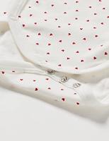 Set van 3 babyrompertjes met lange mouwen in biokatoen PETIT BATEAU wit - thumbnail