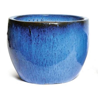 Mcollections Bloempot Egg Geglazuurd - Ø48 x H41 cm - Blauw