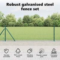 VidaXL Afrasteringspaal groen 10 x 0,5 m (12 x 12 mm mesh) staal - thumbnail