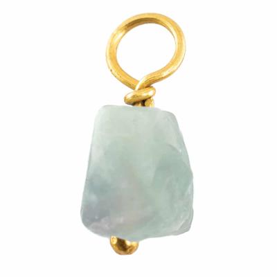Ruwe Edelsteen Hanger Aquamarijn 925 Zilver & Verguld (8 - 12 mm)