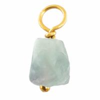 Ruwe Edelsteen Hanger Aquamarijn 925 Zilver & Verguld (8 - 12 mm) - thumbnail