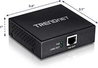 TRENDnet TPE-E100 Gigabit PoE+ Extender/versterker, eenvoudige poort PoE, power over ethernet, verlengt 100 m tot een totale afstand van maximaal 200 m (656 ft.) - thumbnail