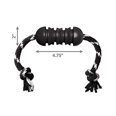 Kong exterme dental met touw - zwart wit - 12 x 5 x 5 cm Kong exterme dental met touw - zwart wit - 12 x 5 x 5 cm