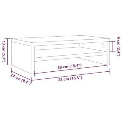 Monitorstandaard 42x24x13 cm spaanplaat zwart