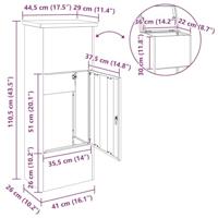 Pakket inwerp box Roestig 44.5 x 29 x 110.5 cm Cortenstaal - thumbnail