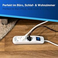 REV 0014340100 Stekkerdoos met schakelaar 3-voudig Wit, Grijs Randaarde stekker 1 stuk(s) - thumbnail