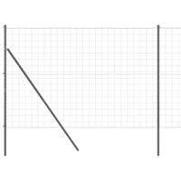 VidaXL Hek met paal grijs 1,6 x 10 m staal en pvc - thumbnail