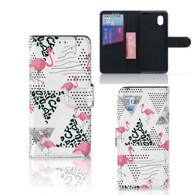 Alcatel 1B (2020) | Telefoonhoesje | Met pasjeshouder | Flamingo Triangle