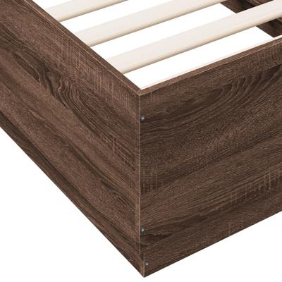 Bedframe bewerkt hout bruin eikenkleur 135x190 cm