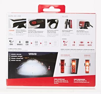 Sigma Verlichtingsset blaze & aura 80 led usb-oplaadbaar - thumbnail