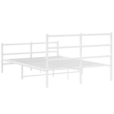 Bedframe met hoofd- en voeteneindemetaal wit 140x190 cm - thumbnail