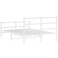 Bedframe met hoofd- en voeteneindemetaal wit 140x190 cm - thumbnail