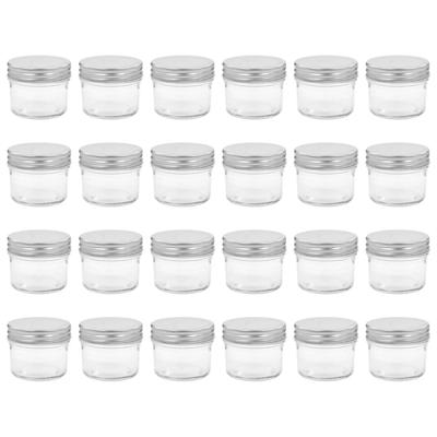 VidaXL Jampotten met zilverkleurige deksels 24 st 110 ml glas