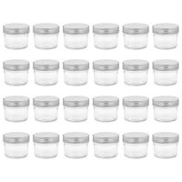 VidaXL Jampotten met zilverkleurige deksels 24 st 110 ml glas - thumbnail