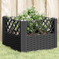 VidaXL Plantenbak met pinnen 43,5x43,5x43,5 cm polypropeen zwart - thumbnail