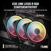 Corsair LX120-R RGB iC PC-ventilator Zwart (b x h x d) 120 x 120 x 20 mm - thumbnail