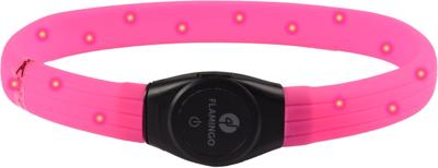 Visio Light Led Halsband Jumbo Roze 35 tot 64 centimeter lengte x 7 mm breedt Flamingo Roos