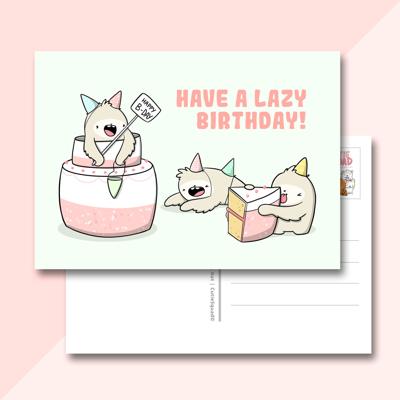 CutieSquad Ansichtkaart - Lazy birthday (LIMITED!) CutieSquad Ansichtkaart - Lazy birthday (LIMITED!)