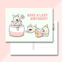 CutieSquad Ansichtkaart - Lazy birthday (LIMITED!) - thumbnail