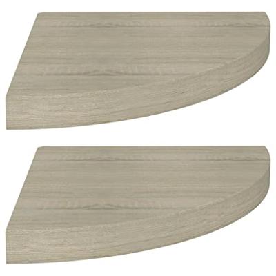 VidaXL Hoekschappen zwevend 2 st 35x35x3,8 cm mdf eikenkleurig