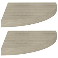 VidaXL Hoekschappen zwevend 2 st 35x35x3,8 cm mdf eikenkleurig - thumbnail