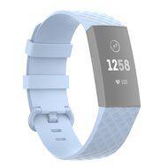 Fitbit Charge 3 & 4 siliconen diamant pattern bandje - Maat: Large - Lichtblauw - thumbnail