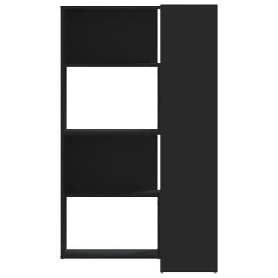 Boekenkast 4-laags hoek 85x85x140 cm bewerkt hout zwart
