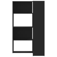 Boekenkast 4-laags hoek 85x85x140 cm bewerkt hout zwart - thumbnail
