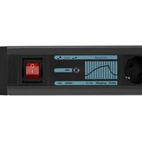 REV 0015663513 Stekkerdoos met schakelaar 6-voudig Antraciet, Zwart Randaarde stekker 1 stuk(s) - thumbnail