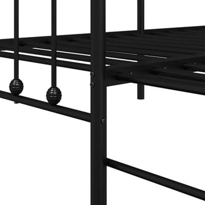 Bedframe voor een daybed met hoofdeinde Zwart 80 x 200 cm Staal