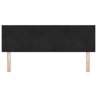 LED Hoofdbord met LED-striplichten Zwart 160 cm Polyester