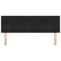 LED Hoofdbord met LED-striplichten Zwart 144 cm Polyester - thumbnail