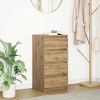 Dressoir 37,5x35x76 cm bewerkt hout artisanaal eikenkleurig - thumbnail