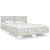 Bedframe natuurlijk rattan grijs 140x200 cm - thumbnail