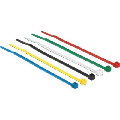 DeLOCK 18627 kabelbinder Nylon Zwart, Blauw, Groen, Rood, Transparant, Geel 100 stuk(s)