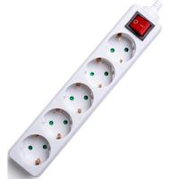 Stekkerdoos met Schakelaar en 5 Stopcontacten - Wit - 3680W - thumbnail
