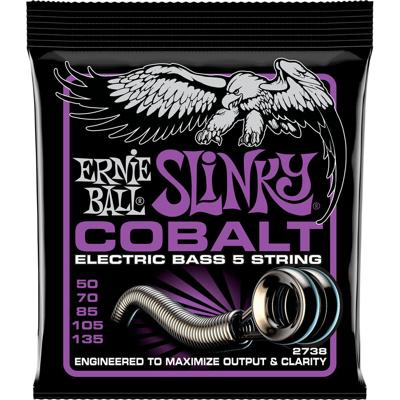 Ernie Ball 2738 Slinky Cobalt 050-135 snarenset voor 5-snarige elektrische basgitaar Ernie Ball 2738 Slinky Cobalt 050-135 snarenset voor 5-snarige elektrische basgitaar