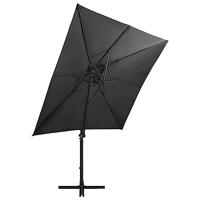 Zweefparasol met paal en LED-verlichting 250 cm antracietkleur - thumbnail