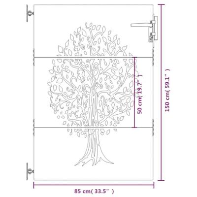 Poort 85x150 cm boomontwerp cortenstaal Poort 85x150 cm boomontwerp cortenstaal