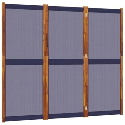 Kamerscherm met 3 panelen 210x180 cm donkerblauw