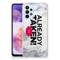 Samsung Galaxy A23 | Siliconen hoesje | met naam Already Taken White - thumbnail