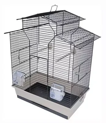 Interzoo vogelkooi Iza 2 zwart/beige - Gebr de boon