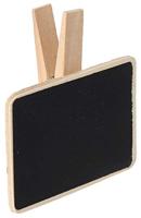 Houten schrijfbordje met knijper 7x7cm - thumbnail