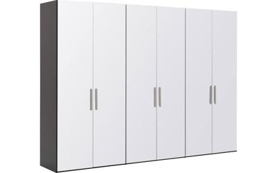 Goossens Kledingkast Easy Storage Ddk, Kledingkast 304 cm breed, 220 cm hoog, 6x glas draaideur Goossens Kledingkast Easy Storage Ddk, Kledingkast 304 cm breed, 220 cm hoog, 6x glas draaideur