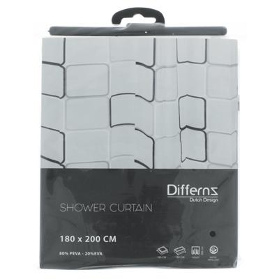 Differnz Cubi douchegordijn waterdicht 100% PEVA zwart 180 x 200 cm Differnz Cubi douchegordijn waterdicht 100% PEVA zwart 180 x 200 cm