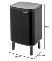 Brabantia Bo hi afvalemmer 7 liter met kunststof binnenemmer matt black - thumbnail