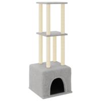 VidaXL Kattenmeubel met sisal krabpalen 133,5 cm lichtgrijs - thumbnail